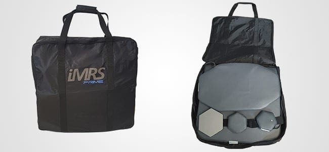 iMRS accessory Bag closed and opened showing accessories.