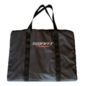 Black travel bag with Smart Pulser logo.